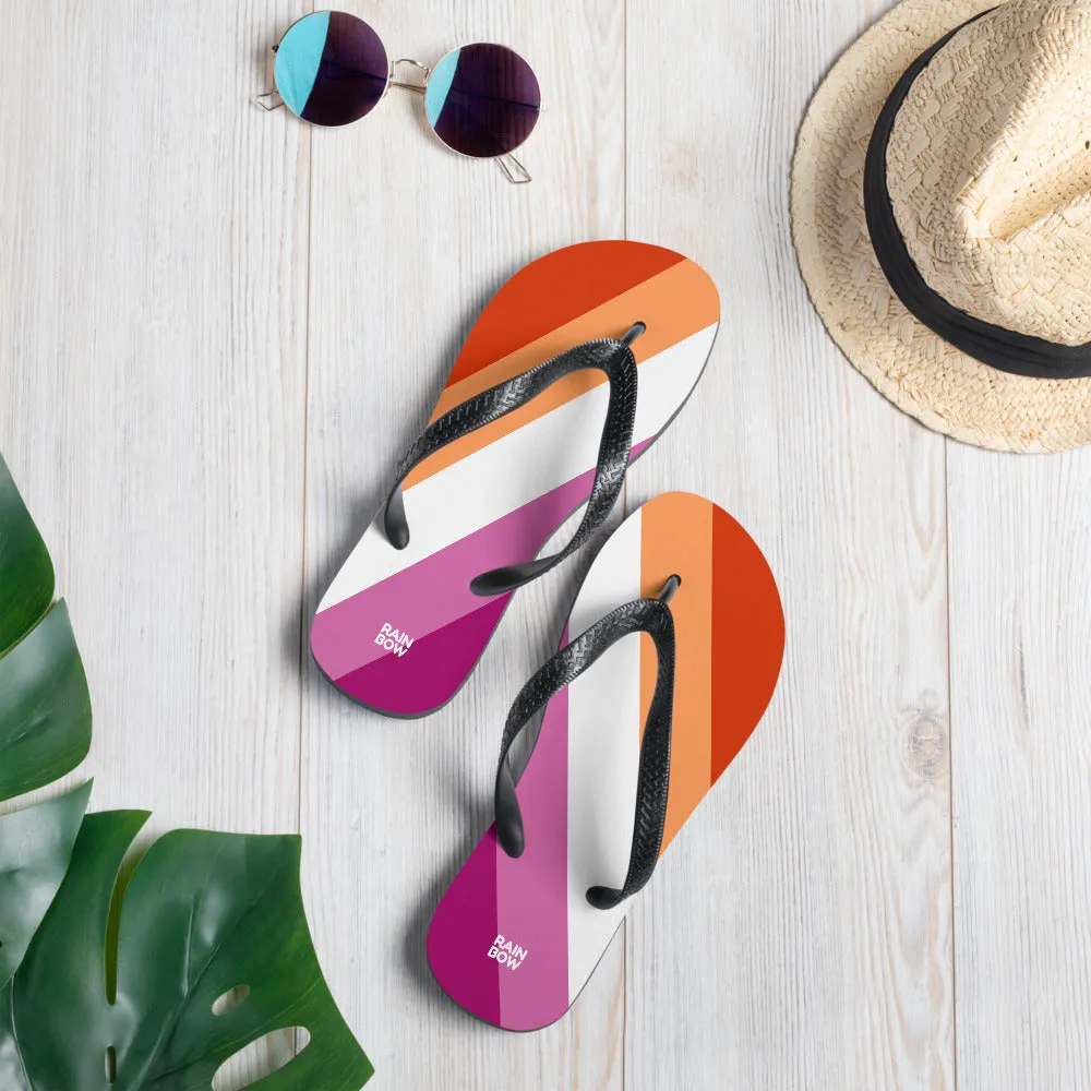 Lesbian Diagonal Pride Flag Flip-Flops