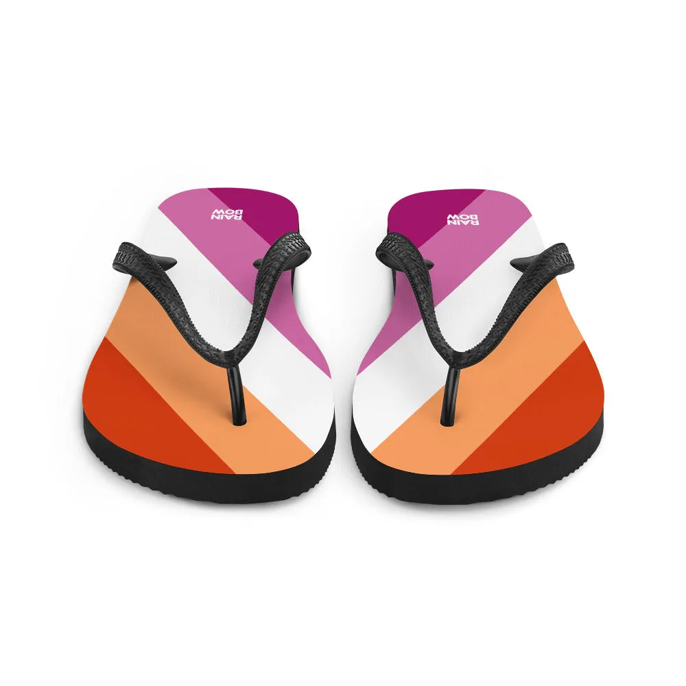 Lesbian Diagonal Pride Flag Flip-Flops