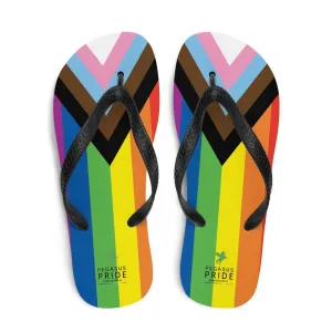 LGBTQ Pride Flag Flip-Flops Sandals - Progress Daniel Quasar