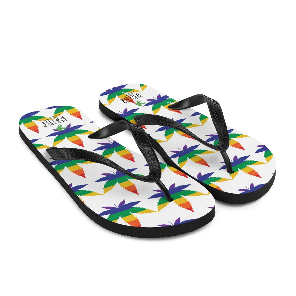 LGBTQ Pride Flip-Flops Sandals - Weed