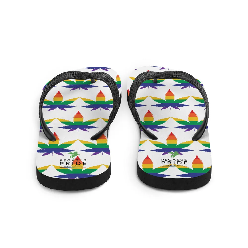 LGBTQ Pride Flip-Flops Sandals - Weed