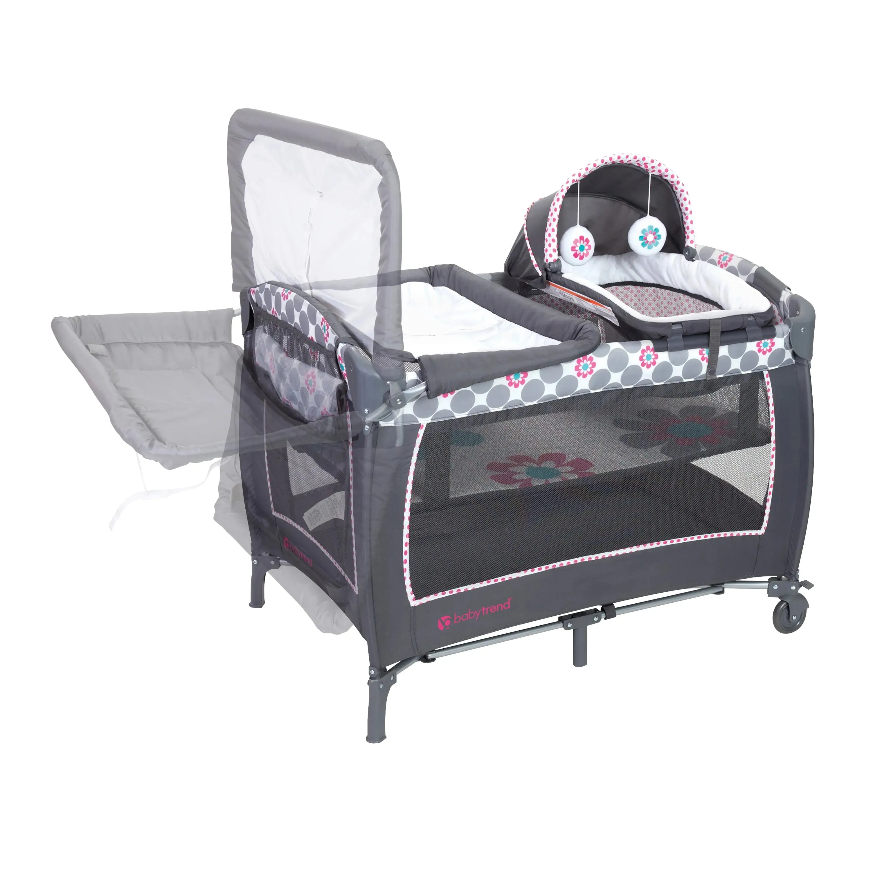 Lil' Snooze™ Deluxe II Nursery Center® Playard - Daisy Dots (Amazon Canada)