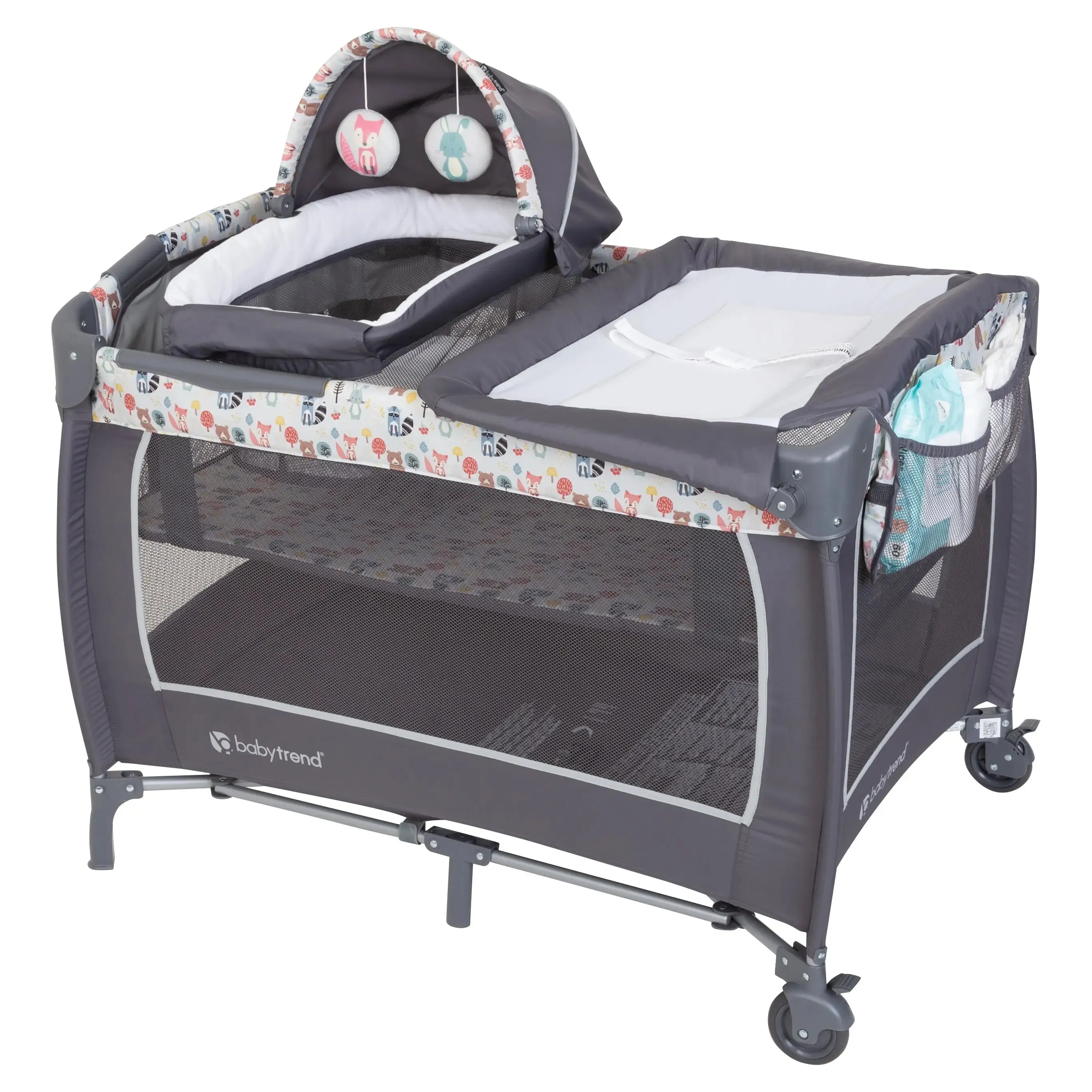 Lil’ Snooze™ Deluxe II Nursery Center® Playard - Forest Party Grey (Walmart Exclusive)