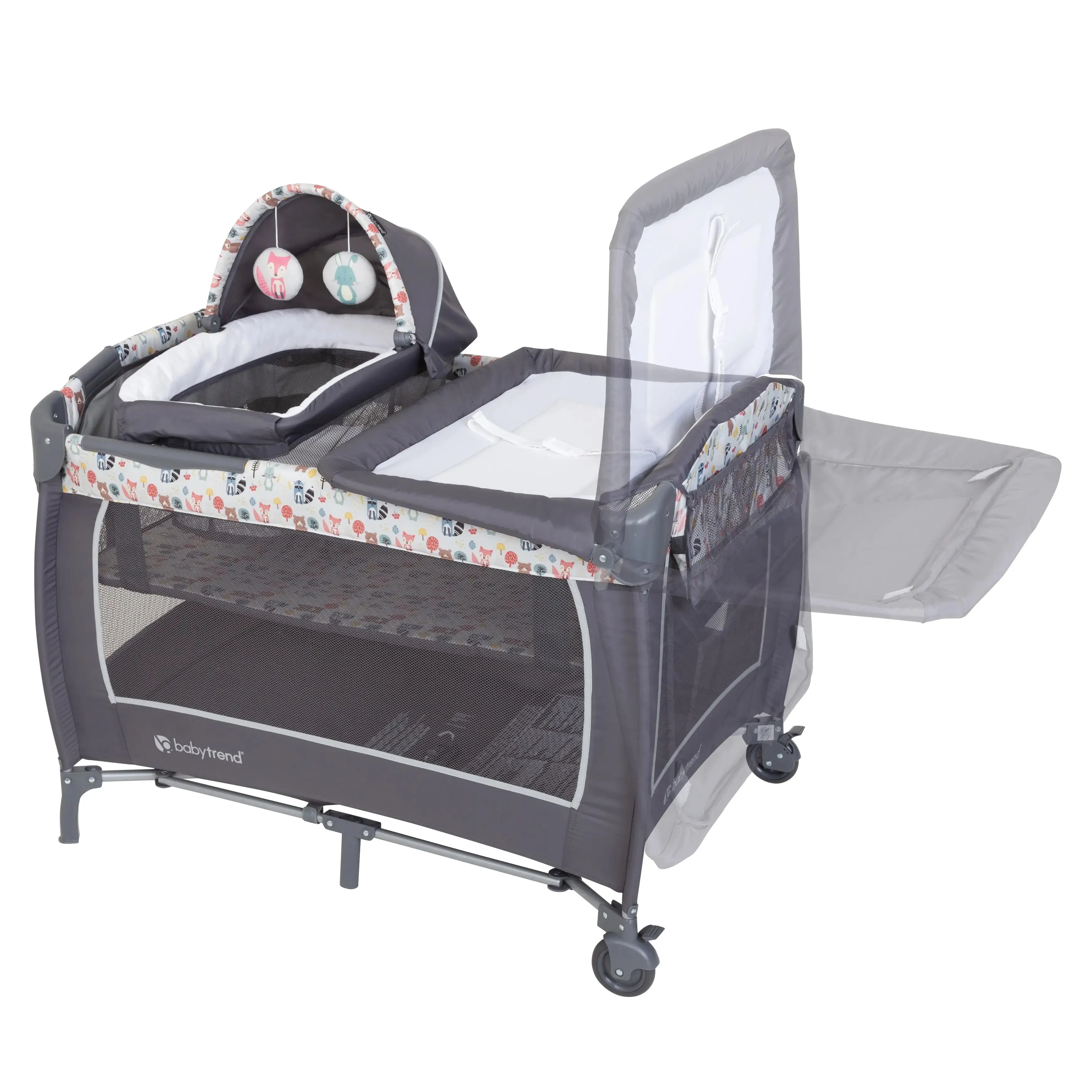 Lil’ Snooze™ Deluxe II Nursery Center® Playard - Forest Party Grey (Walmart Exclusive)