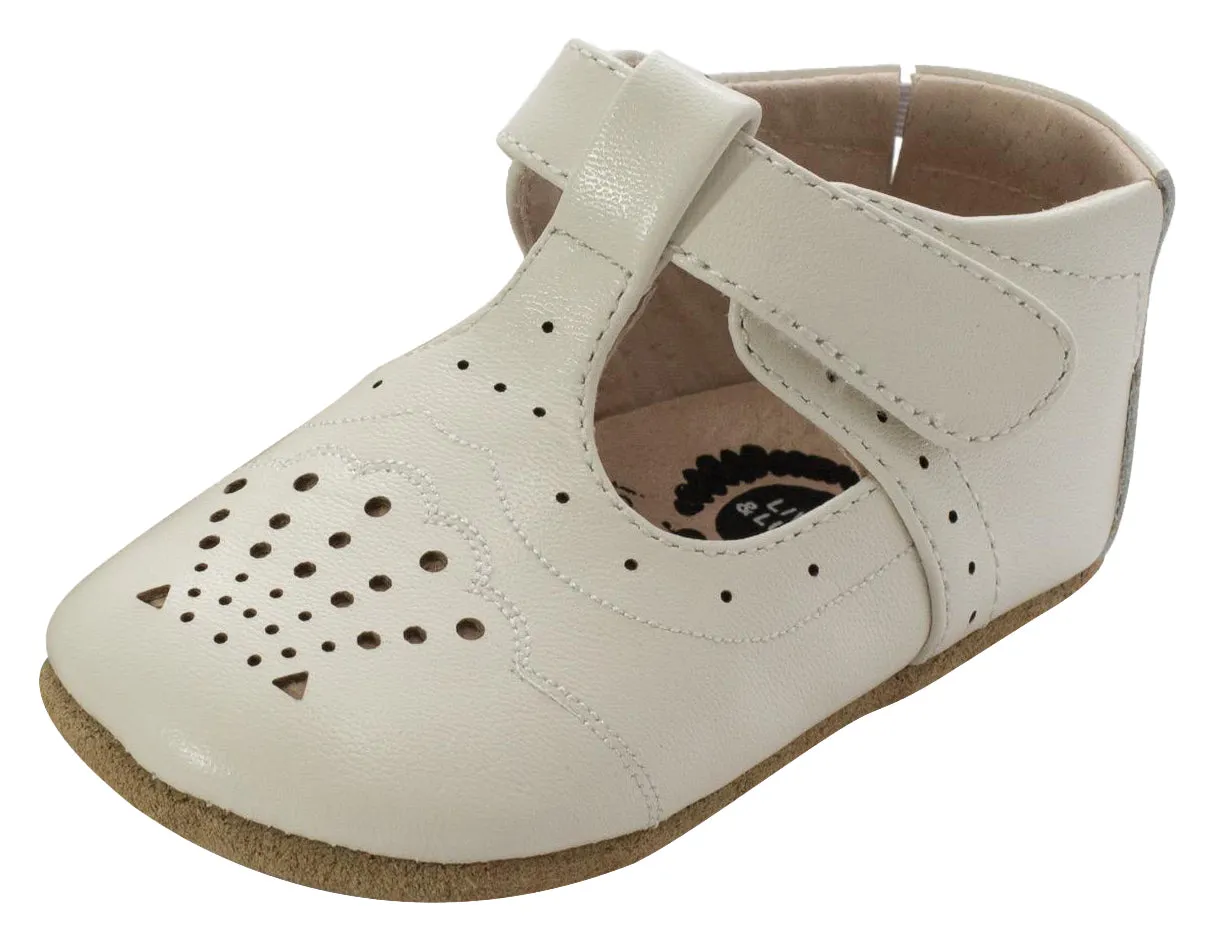 Livie & Luca Girl's Cora II Hook and Loop Mary Jane Shoes, Milk