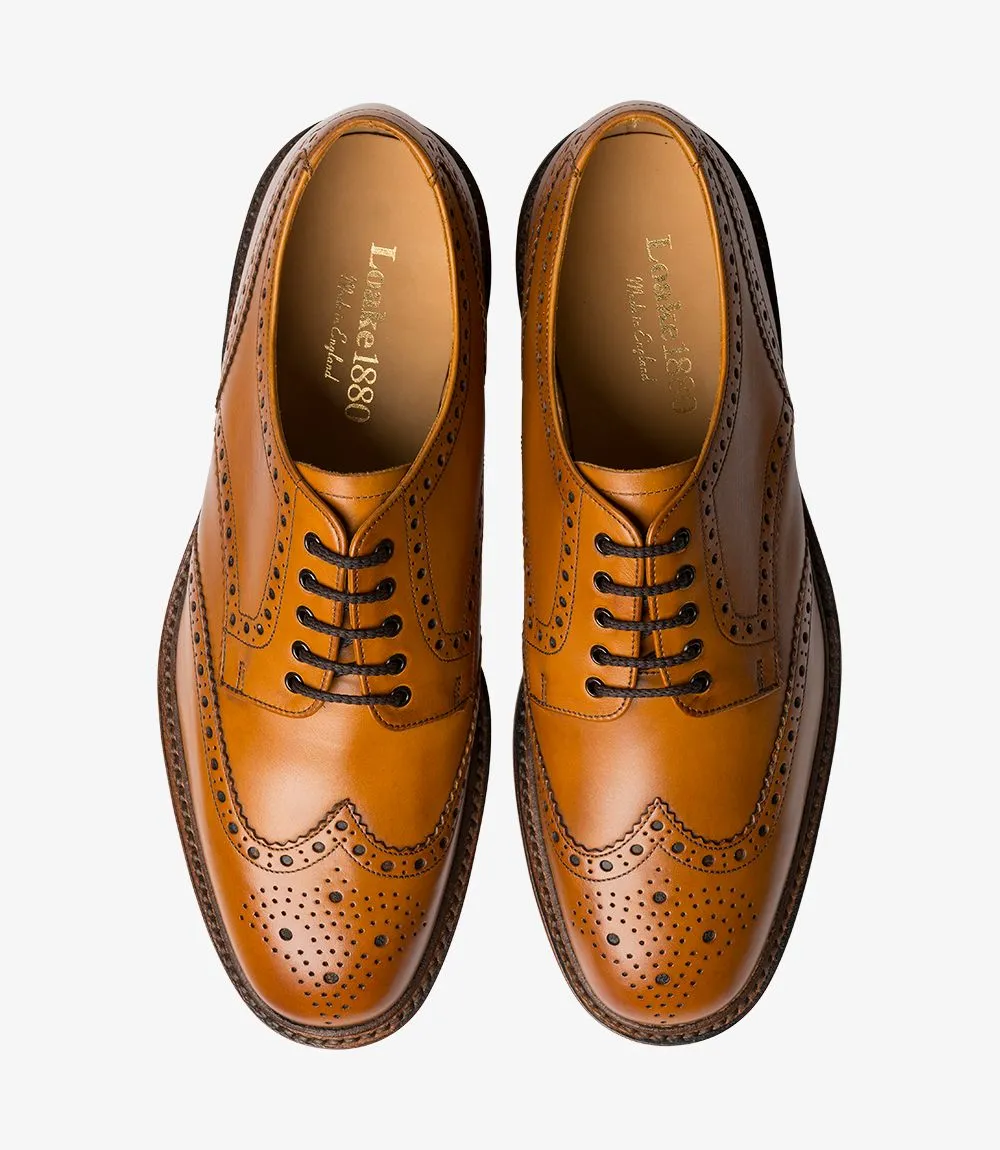 Loake Men's Chester T2R Leather Brogue Shoes Tan Calf