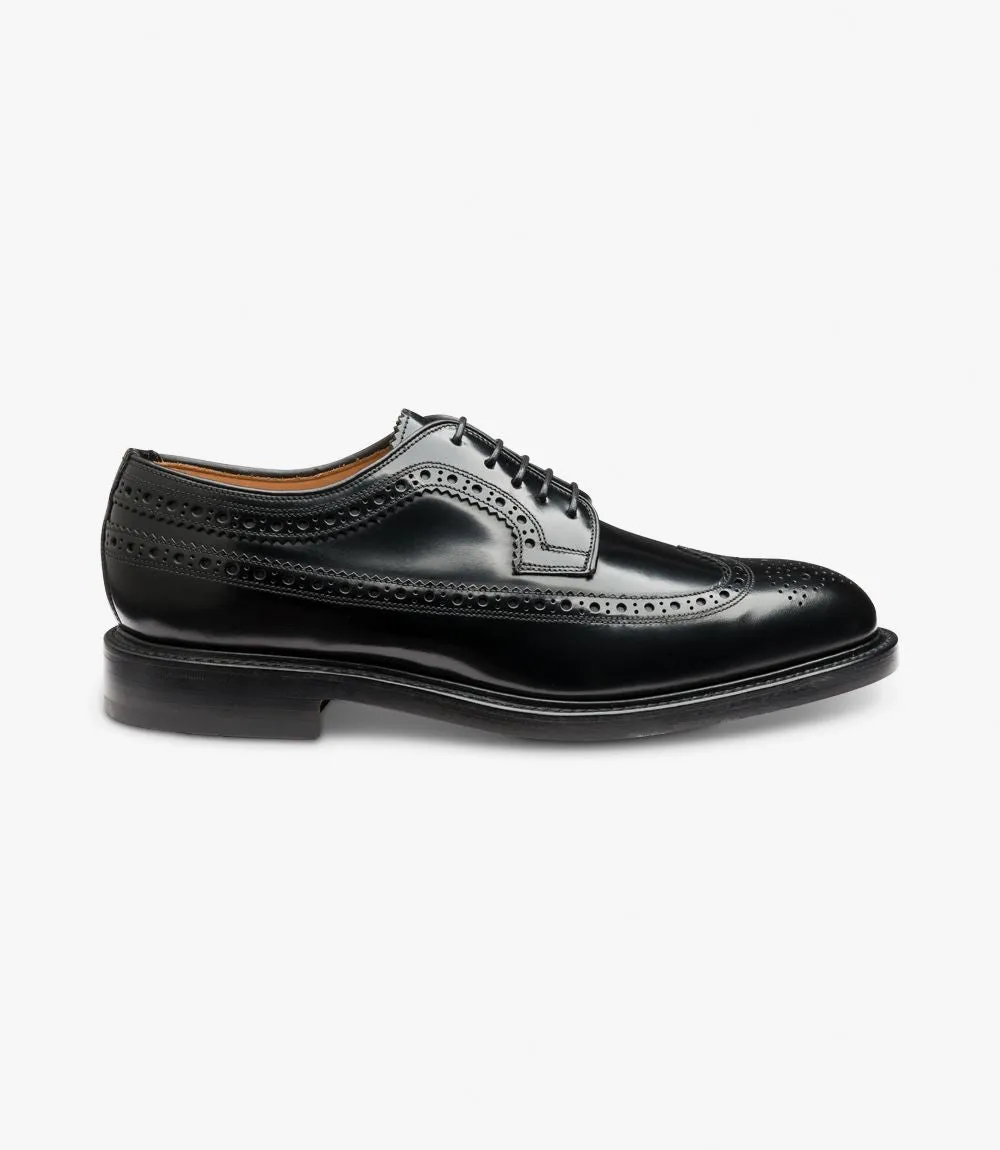 Loake Men's Royal Leather Full Brogue Shoes Black