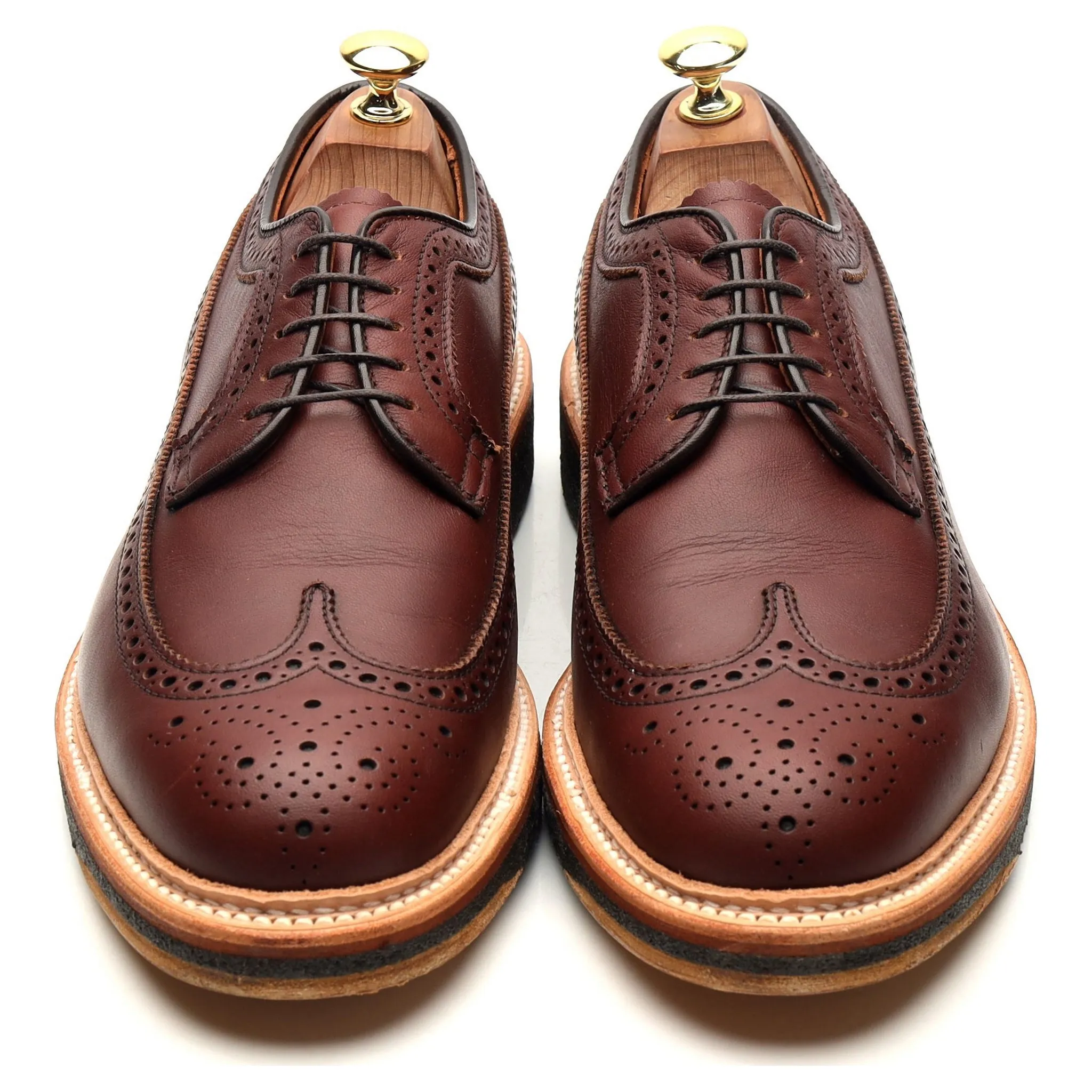 'M4504' Brown Leather Derby Brogues UK 8.5 US 9 E