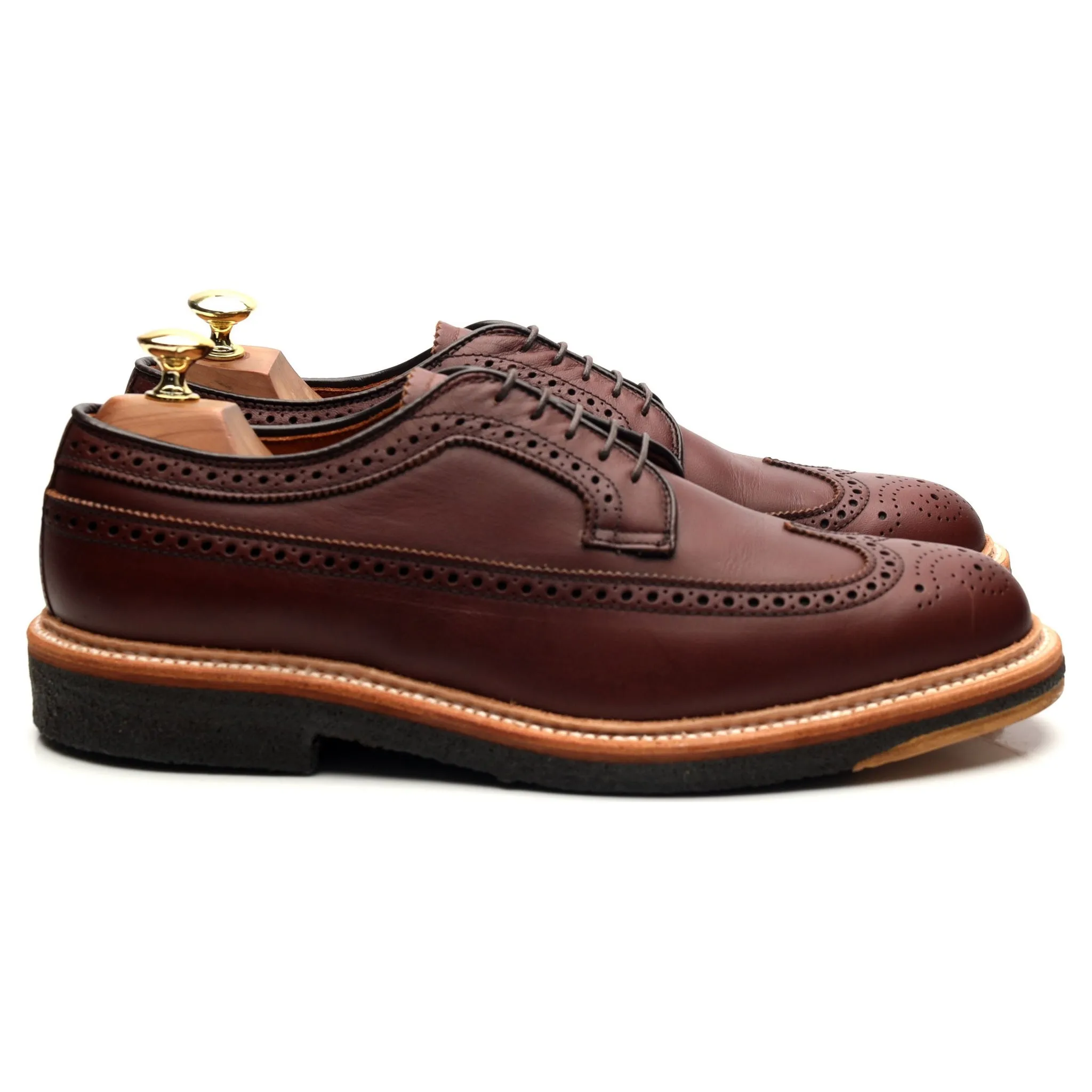 'M4504' Brown Leather Derby Brogues UK 8.5 US 9 E