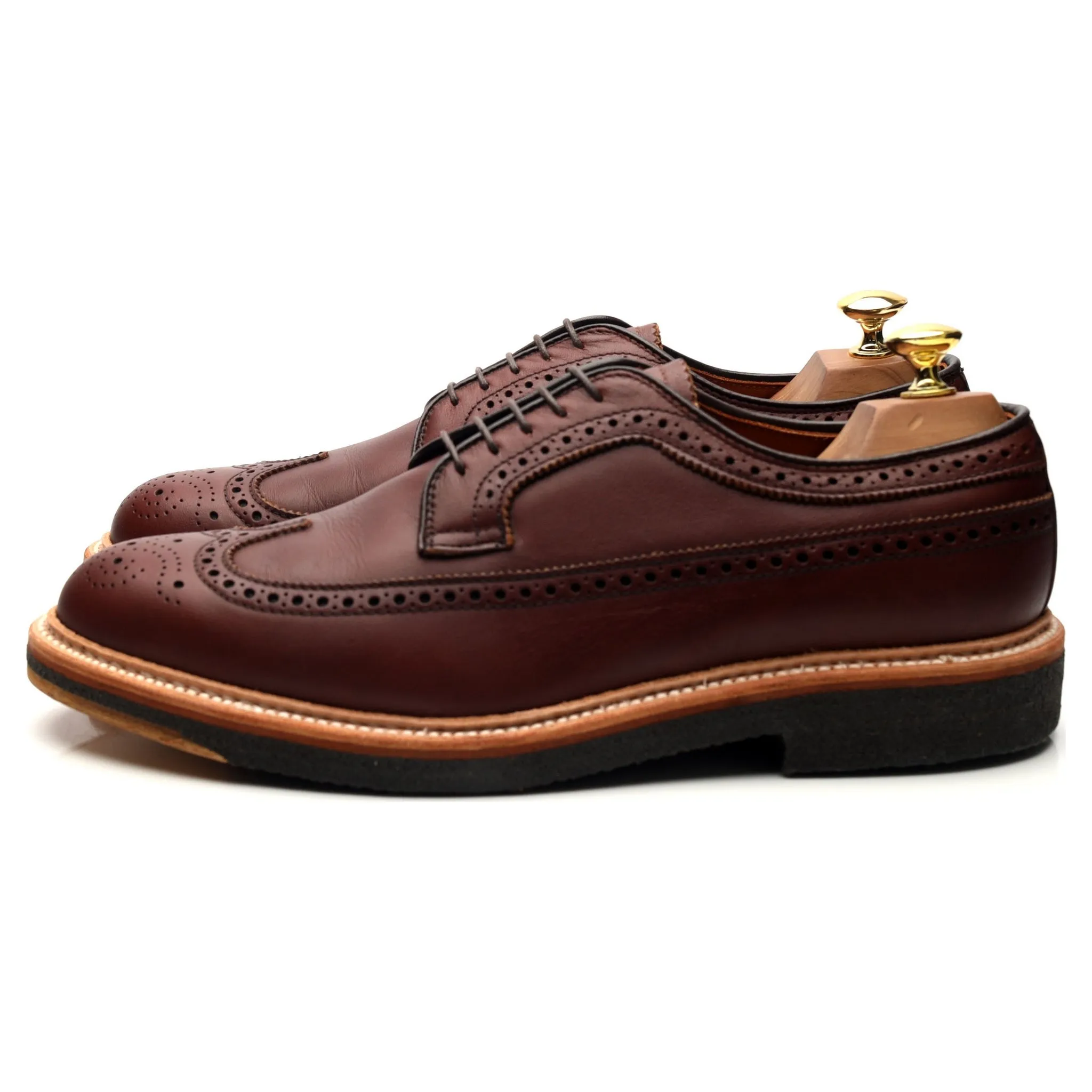 'M4504' Brown Leather Derby Brogues UK 8.5 US 9 E