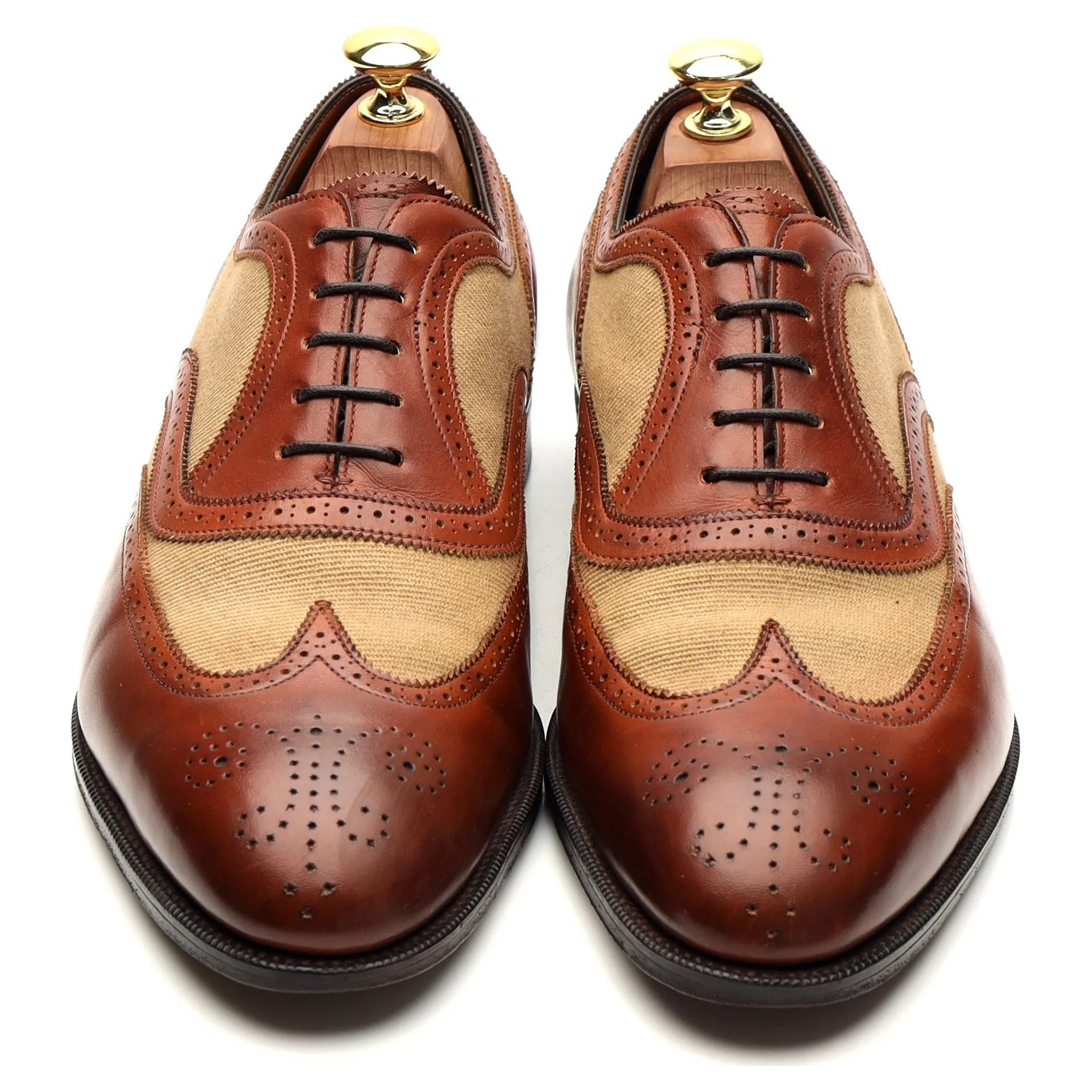 'Malvern' Tan Brown Leather Oxford Brogues UK 8.5 E