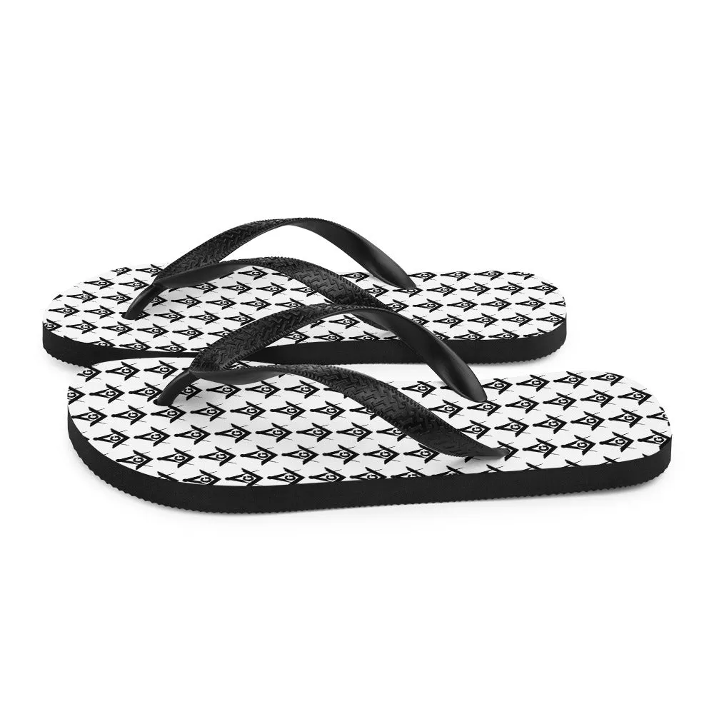 Master Mason Blue Lodge Sandal - Black and White