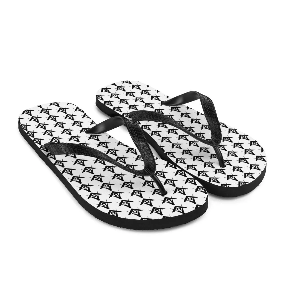 Master Mason Blue Lodge Sandal - Black and White