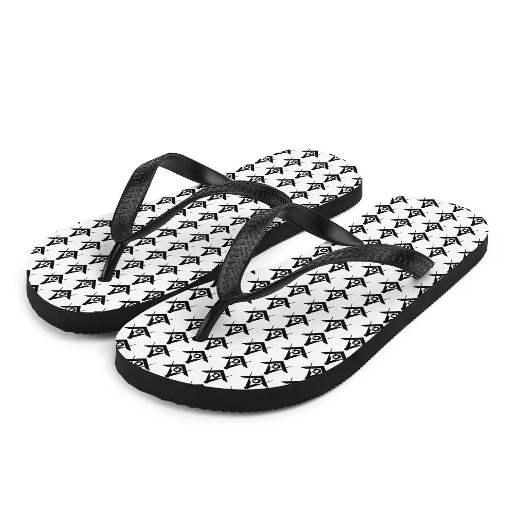 Master Mason Blue Lodge Sandal - Black and White