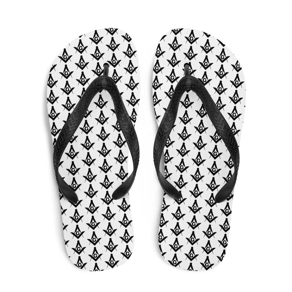 Master Mason Blue Lodge Sandal - Black and White