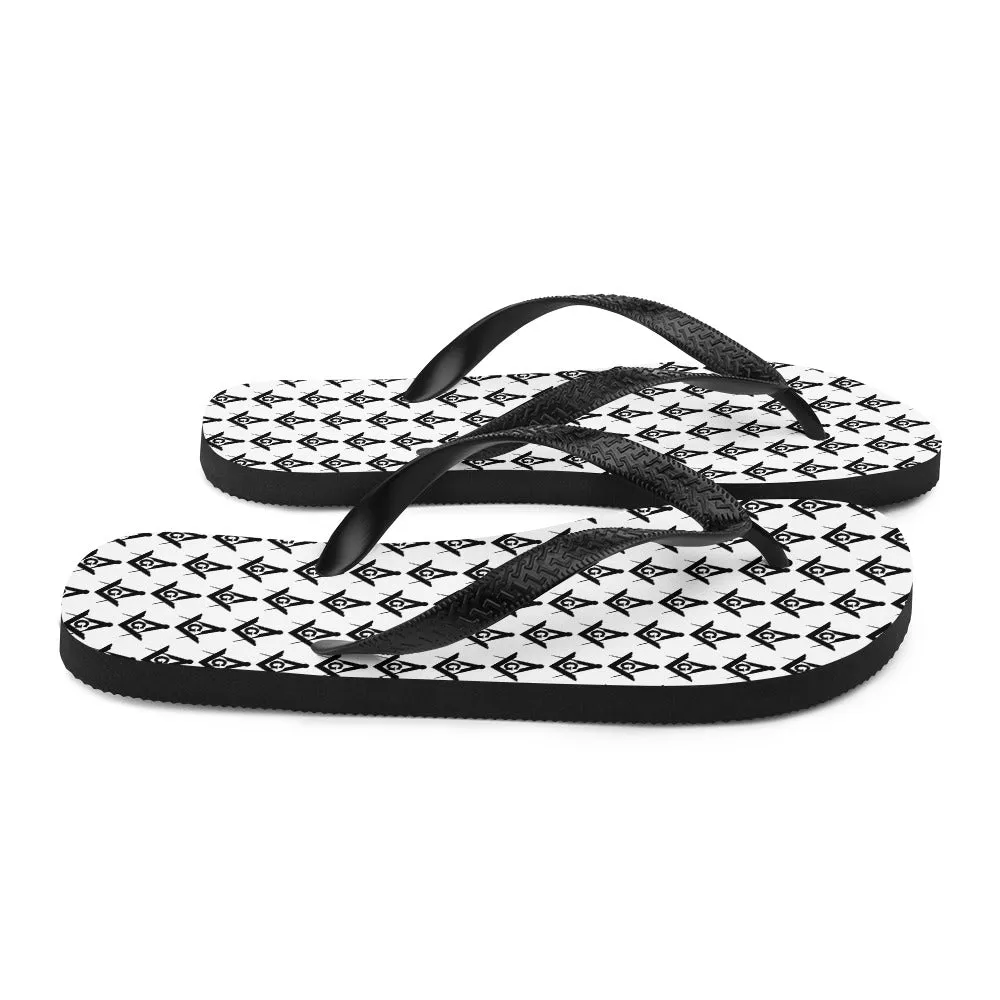 Master Mason Blue Lodge Sandal - Black and White