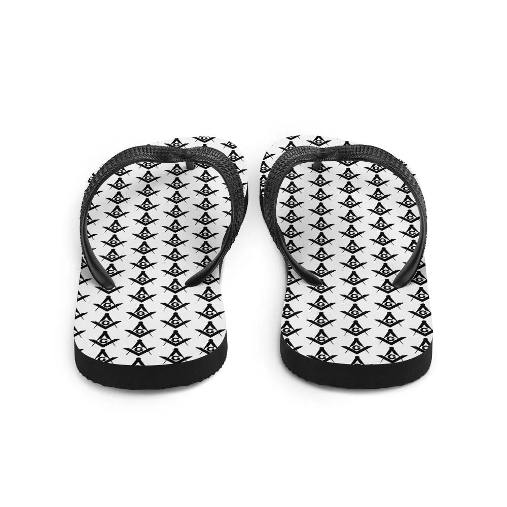 Master Mason Blue Lodge Sandal - Black and White