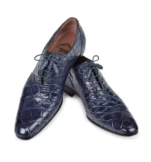 Mauri - "1078" Charcoal Grey Alligator Hand-Painted Dress Shoe