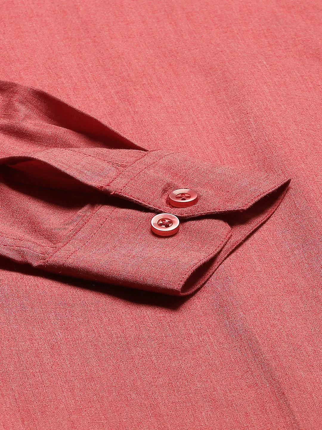 Men's Cotton Coral Red Classic Formal Shirt - Sojanya