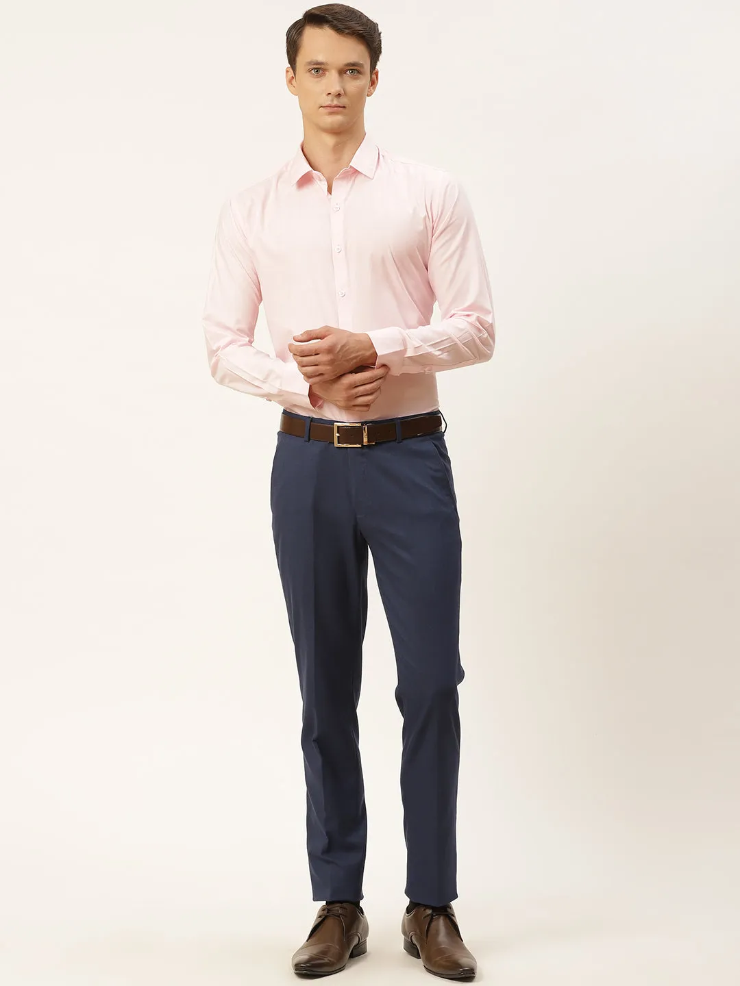 Men's Cotton Pink Classic Formal Shirt - Sojanya