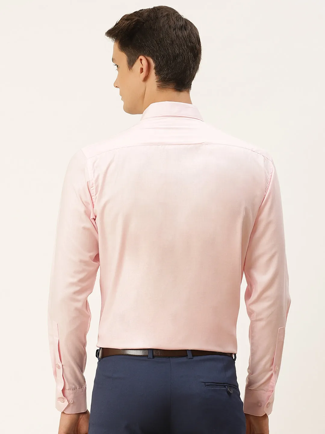 Men's Cotton Pink Classic Formal Shirt - Sojanya