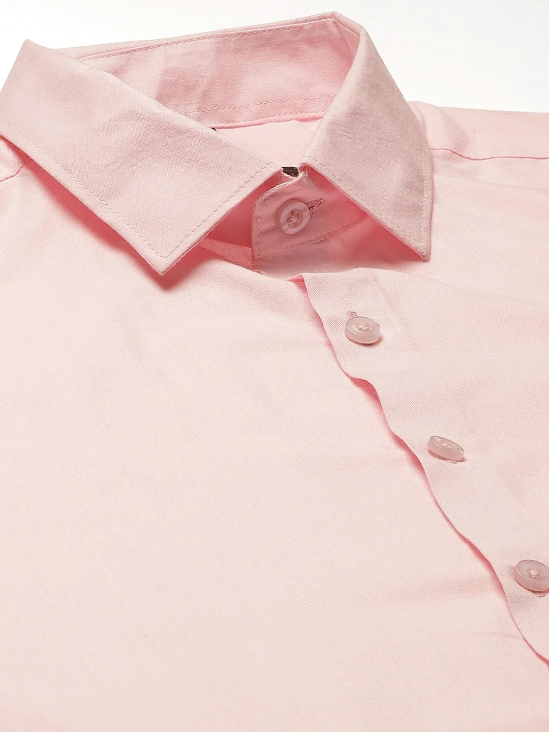 Men's Cotton Pink Classic Formal Shirt - Sojanya