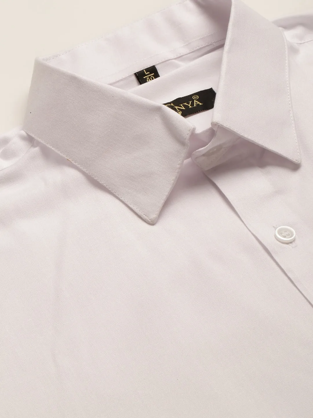 Men's Cotton White Classic Formal Shirt - Sojanya