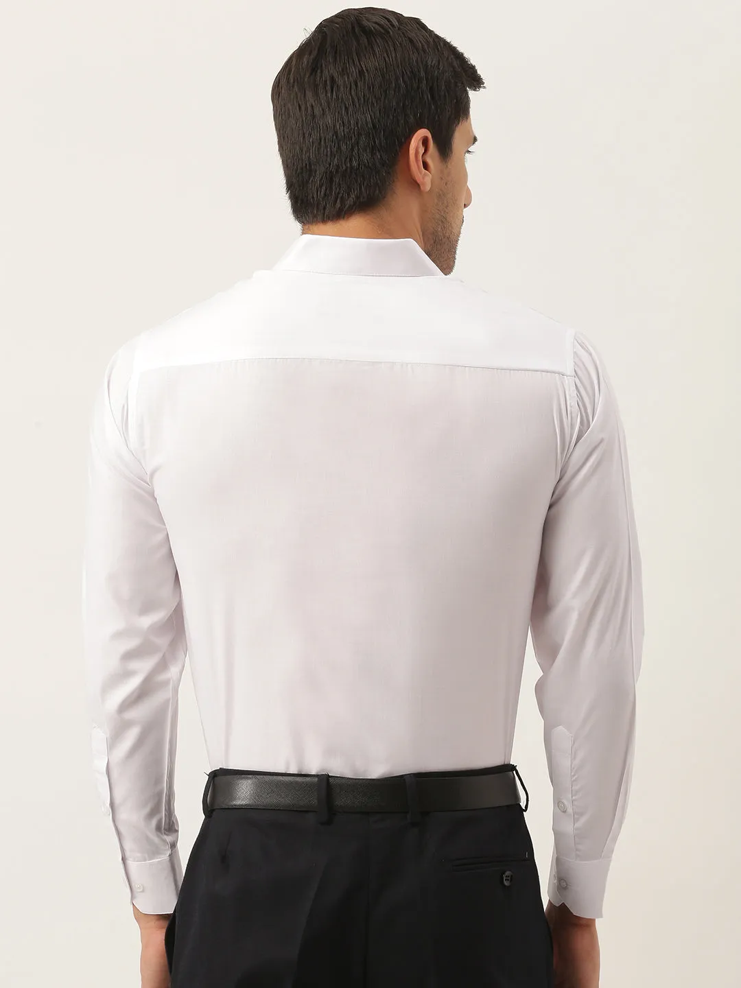 Men's Cotton White Classic Formal Shirt - Sojanya