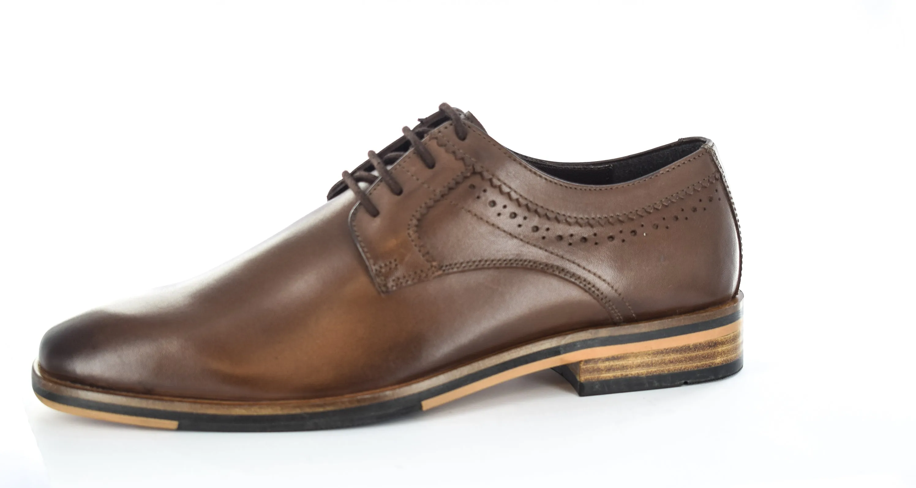 Mens Orignal Leather Formal Laceup Shoes Brown