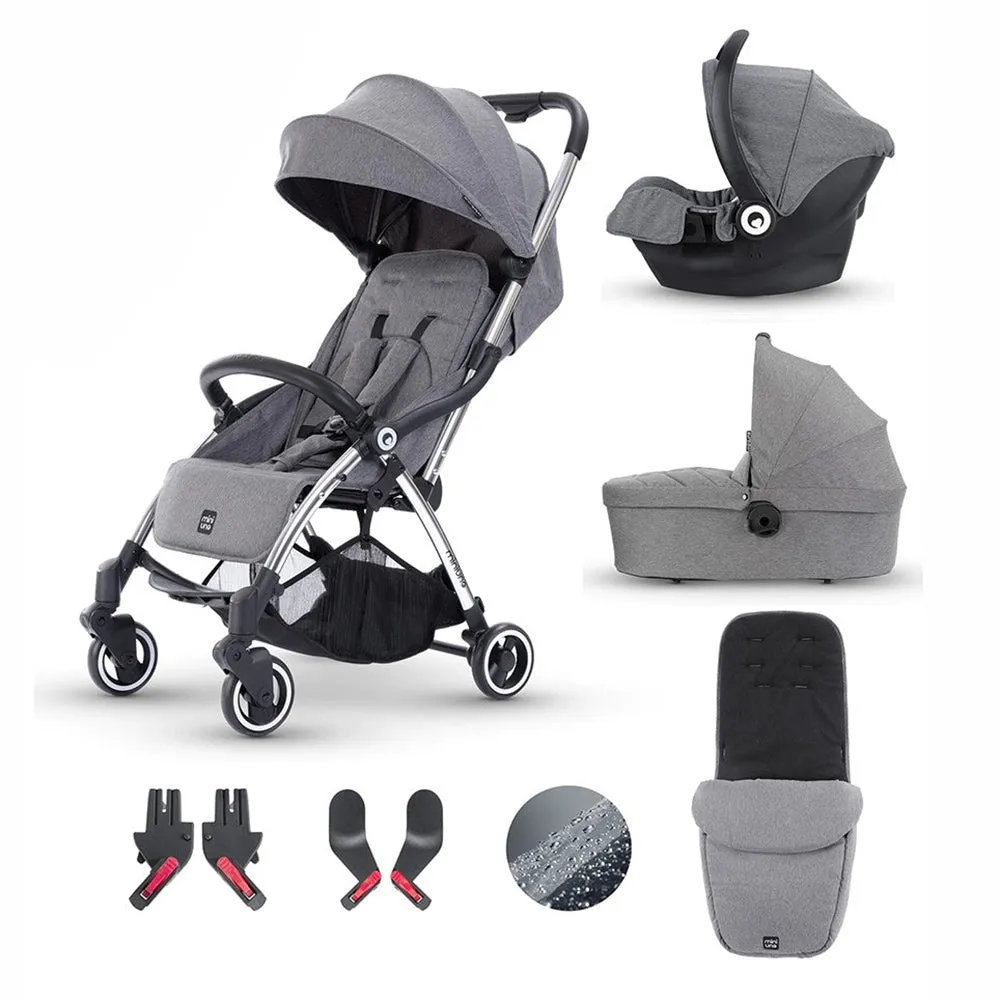 MiniUno Touchfold Travel System Bundle - Grey Herringbone