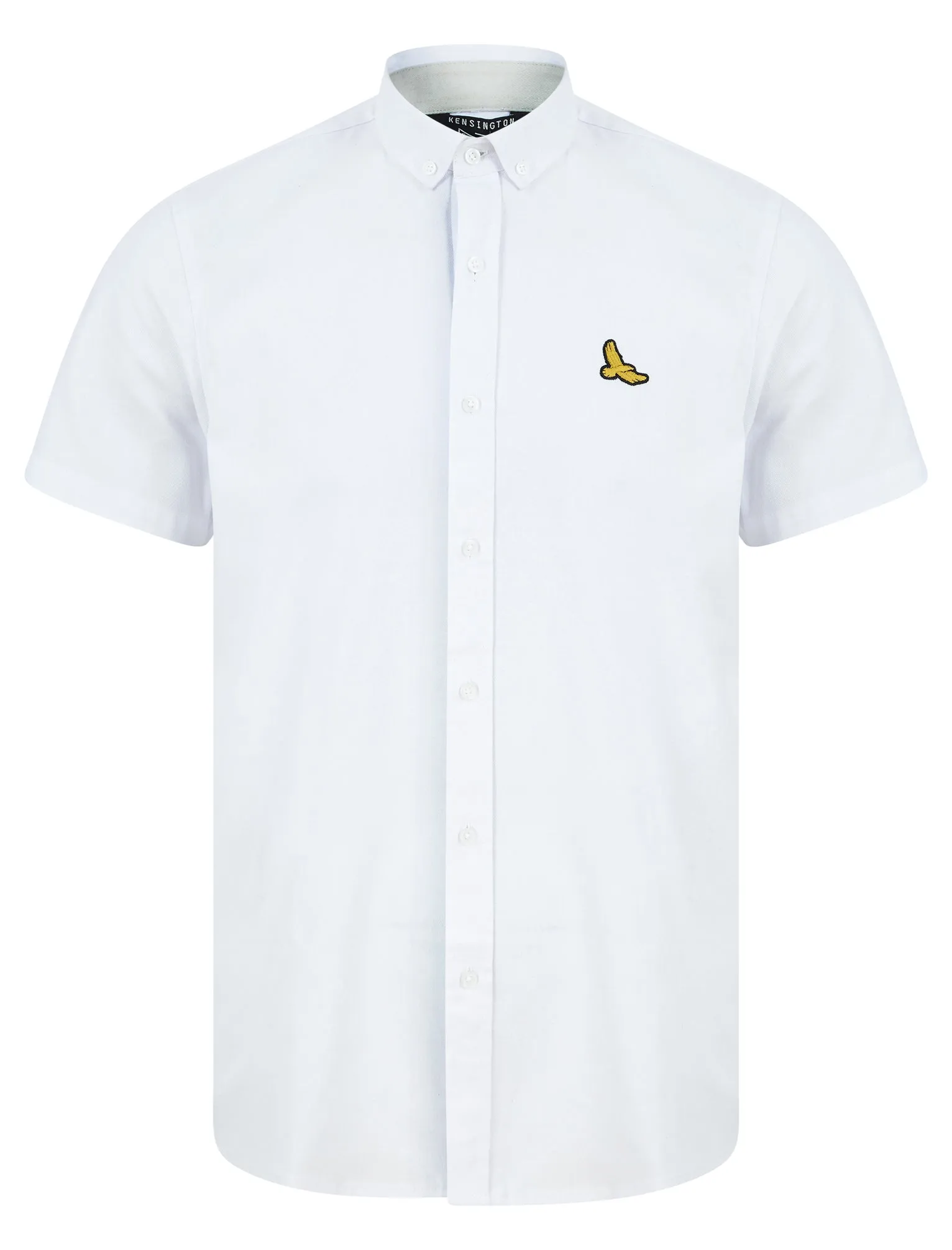 Mixam Short Sleeve Cotton Twill Shirt in Bright White  - Kensington Eastside