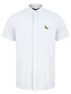 Mixam Short Sleeve Cotton Twill Shirt in Bright White  - Kensington Eastside