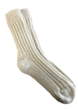 Natural Irish Wool Neppy Socks | Large