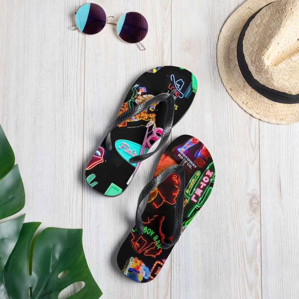 Neon Cowgirl Flip-Flops