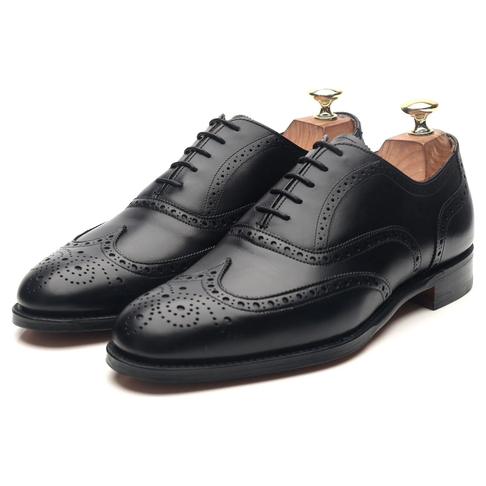 New & Lingwood Black Leather Brogues UK 7.5 E