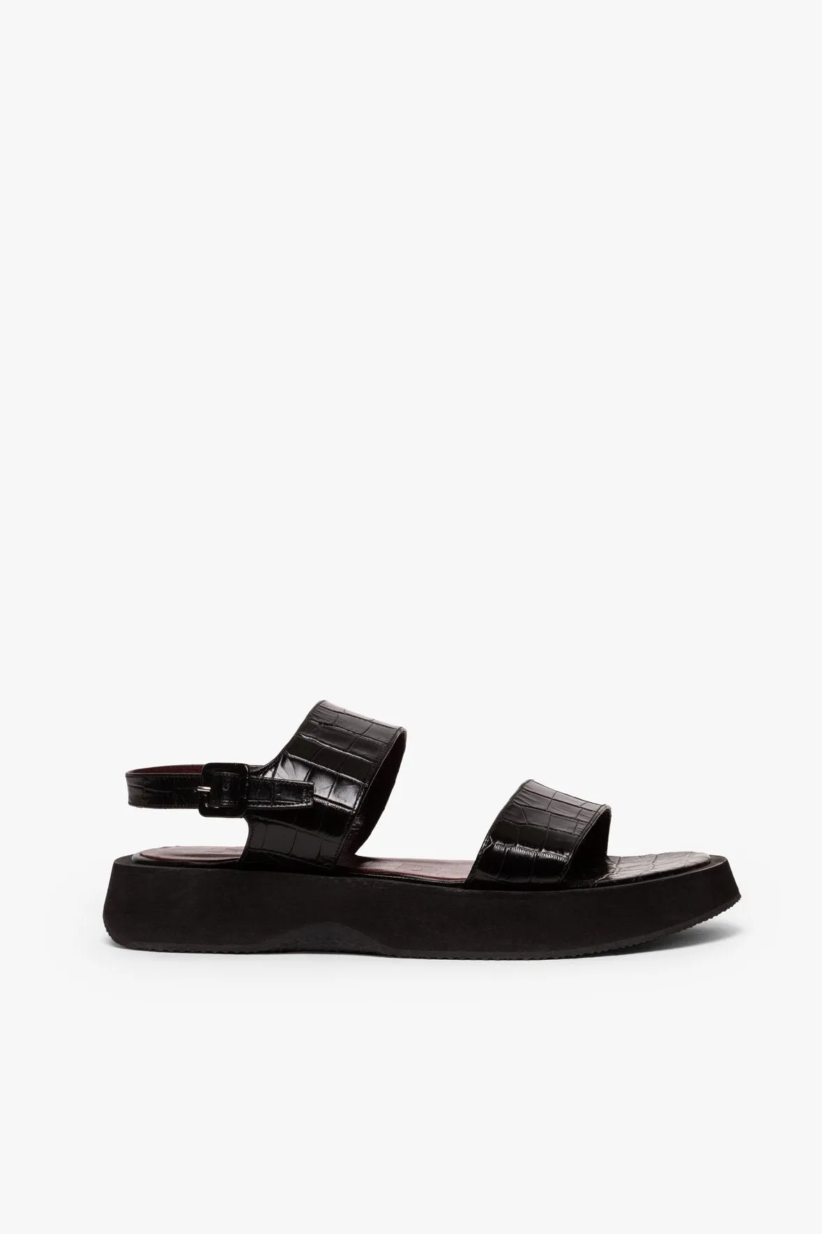 NICKY SANDAL | BLACK CROC EMBOSSED