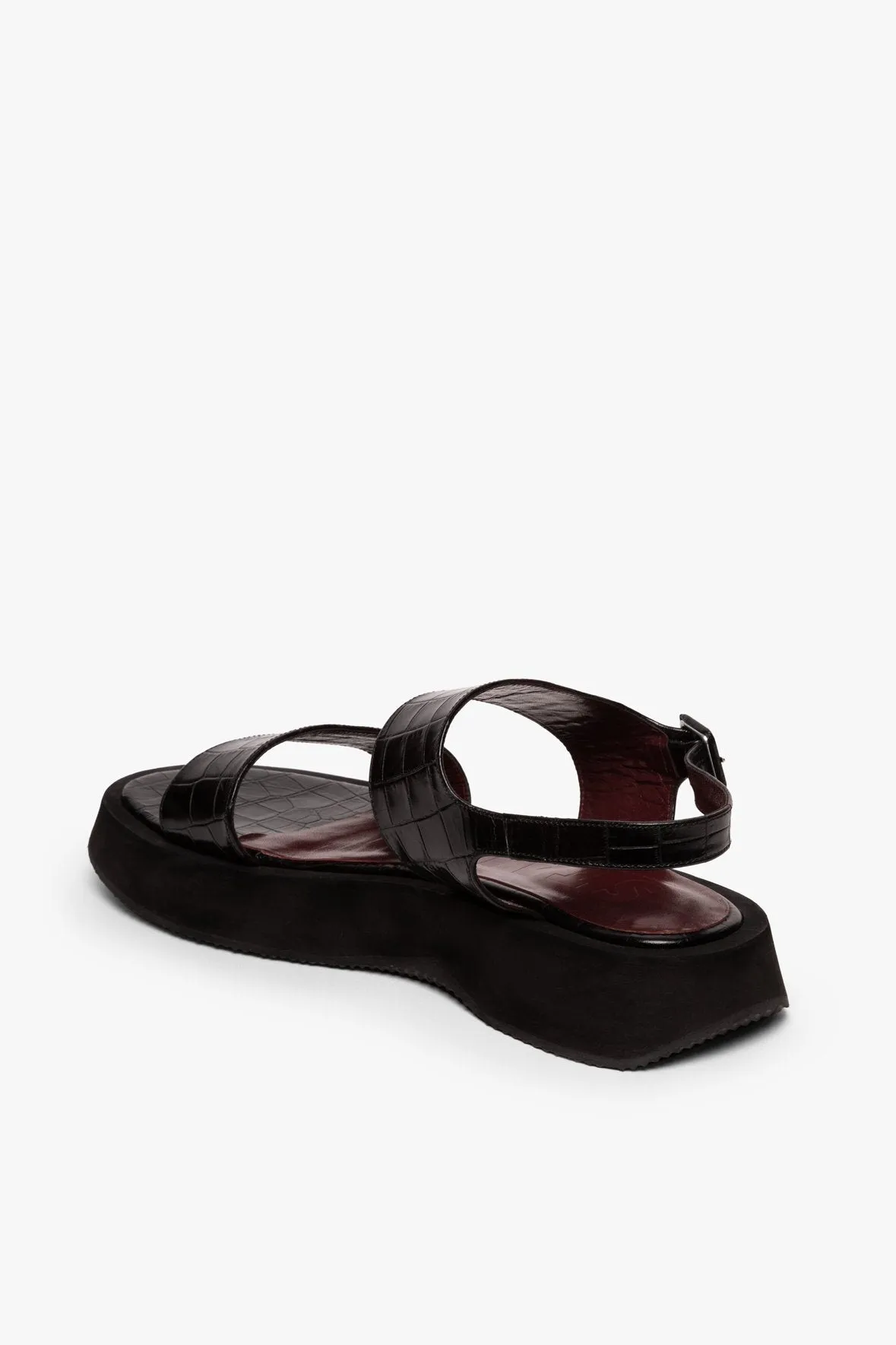 NICKY SANDAL | BLACK CROC EMBOSSED