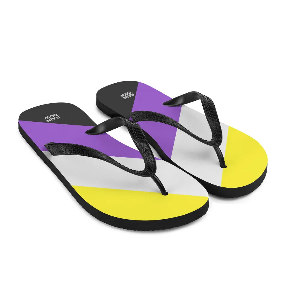 Non-Binary Diagonal Pride Flag Flip-Flops