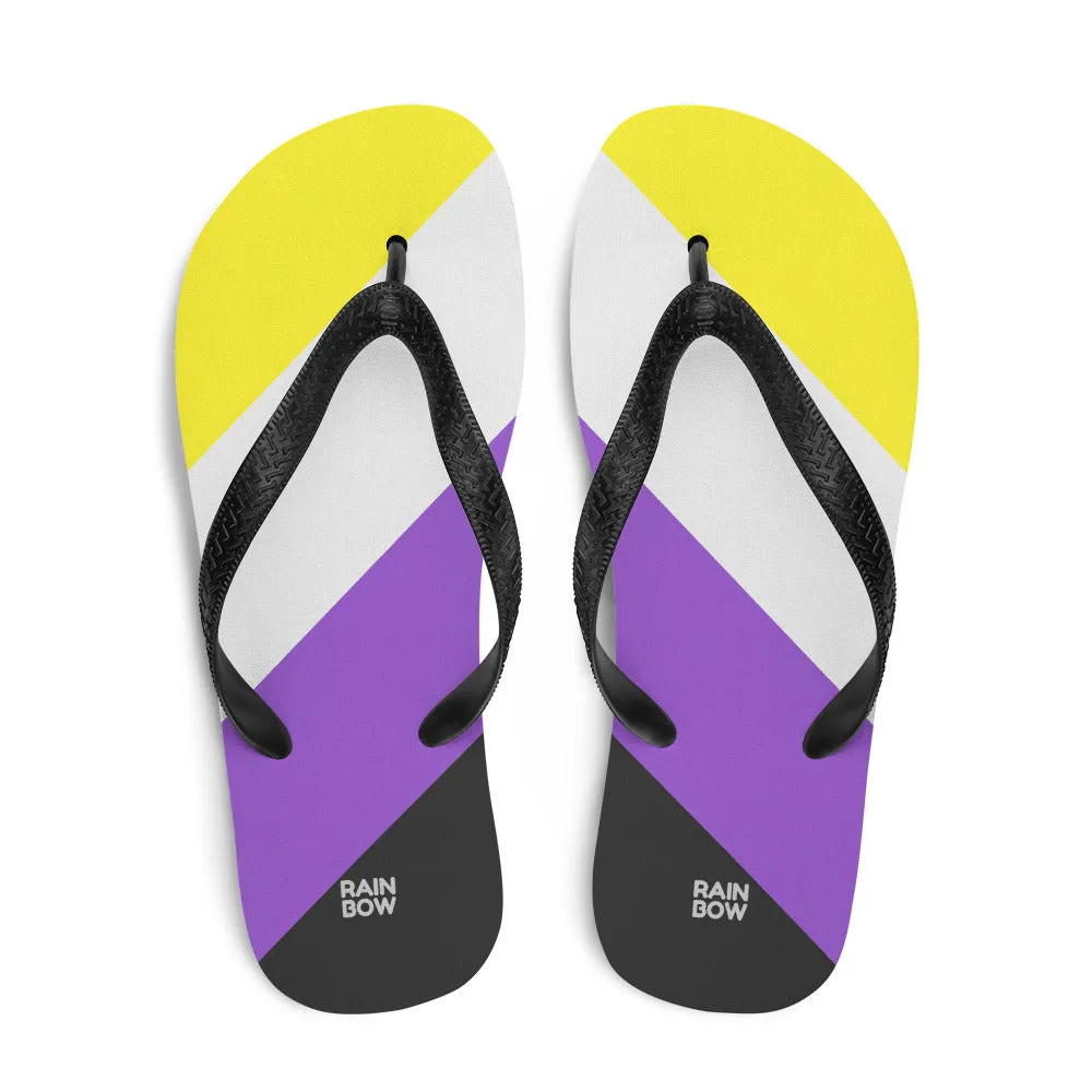 Non-Binary Diagonal Pride Flag Flip-Flops