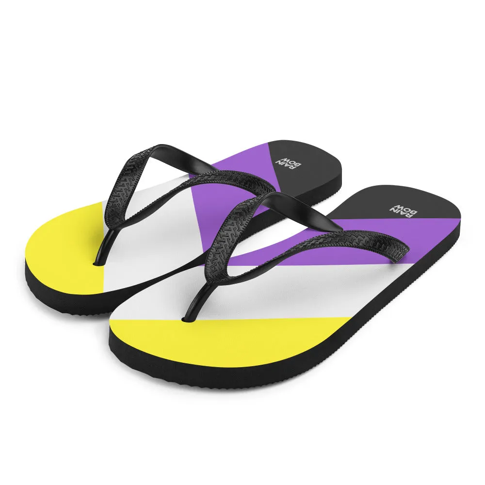 Non-Binary Diagonal Pride Flag Flip-Flops