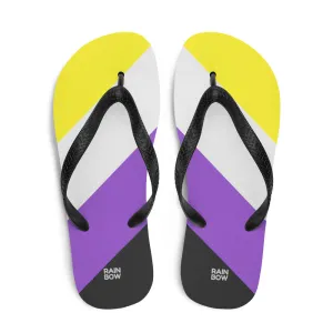 Non-Binary Diagonal Pride Flag Flip-Flops