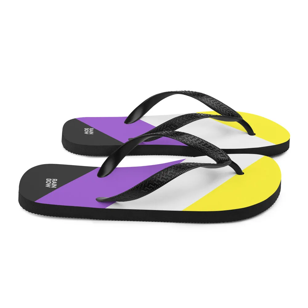 Non-Binary Diagonal Pride Flag Flip-Flops