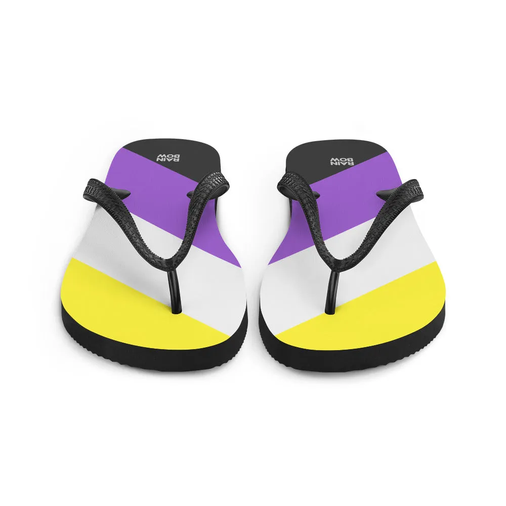 Non-Binary Diagonal Pride Flag Flip-Flops