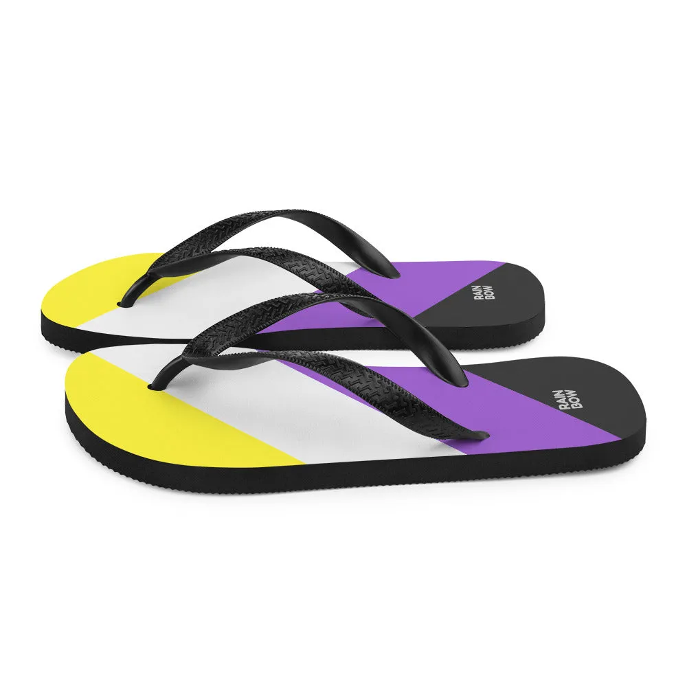 Non-Binary Diagonal Pride Flag Flip-Flops