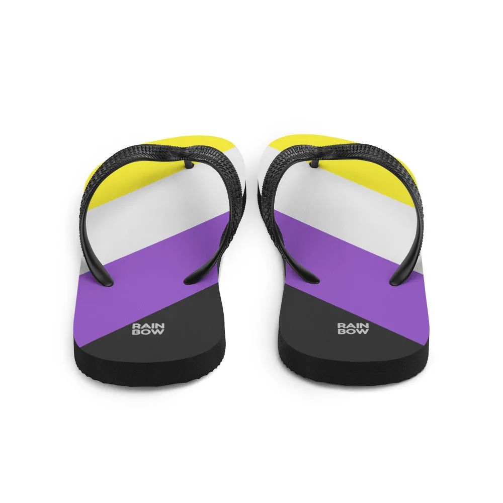 Non-Binary Diagonal Pride Flag Flip-Flops