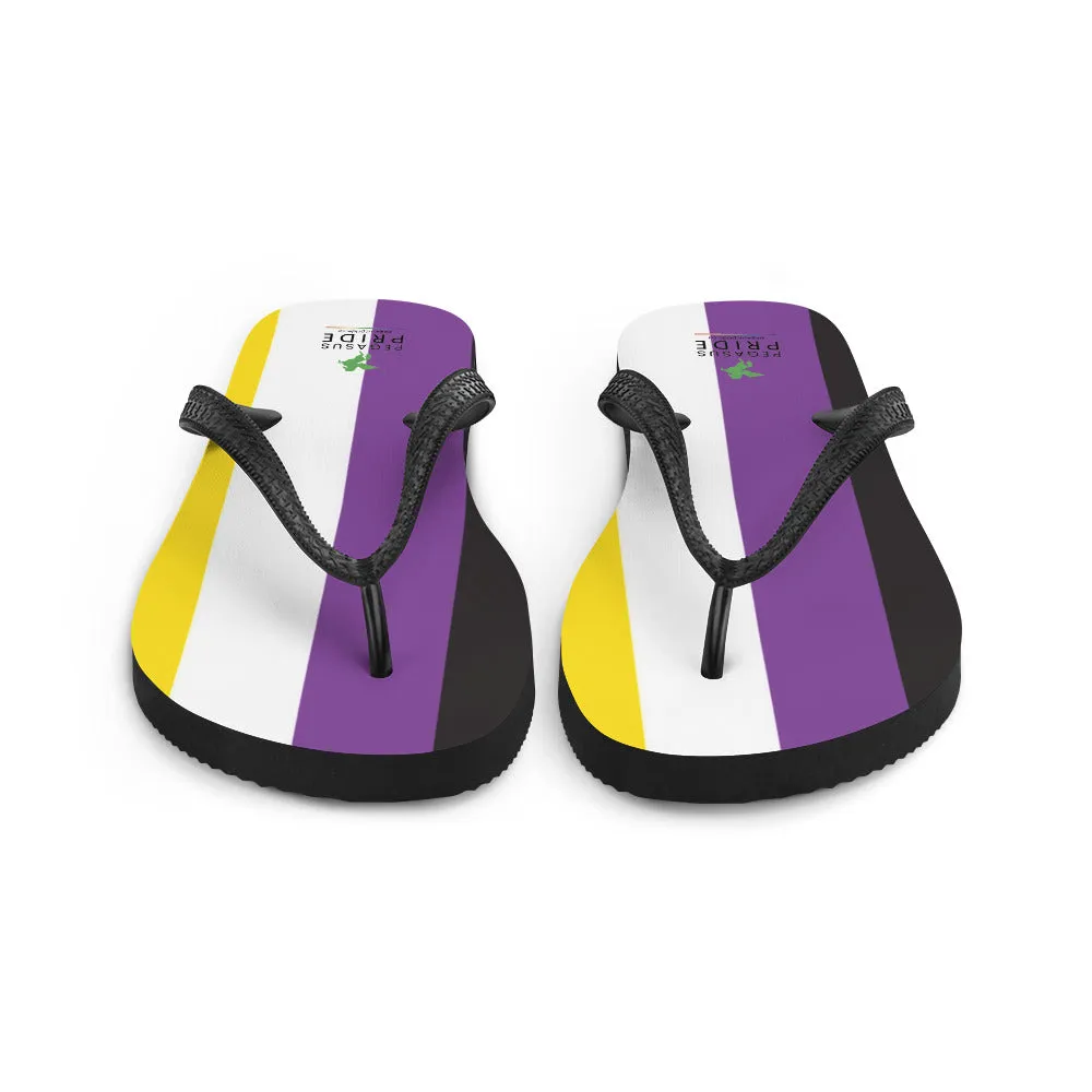 Nonbinary Enby Pride Flag Flip-Flops Sandals