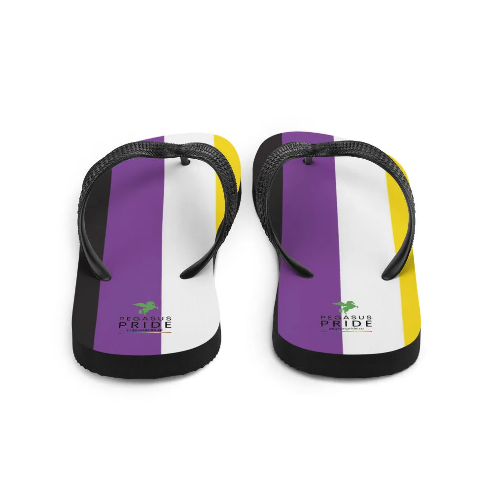 Nonbinary Enby Pride Flag Flip-Flops Sandals