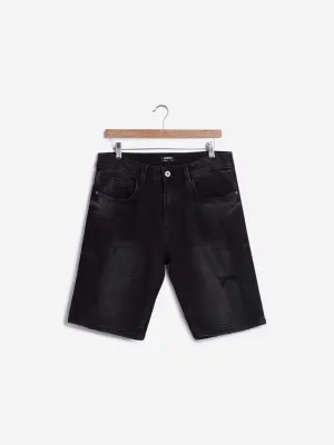 Nuon Charcoal Distressed Slim-Fit Hendrix Shorts