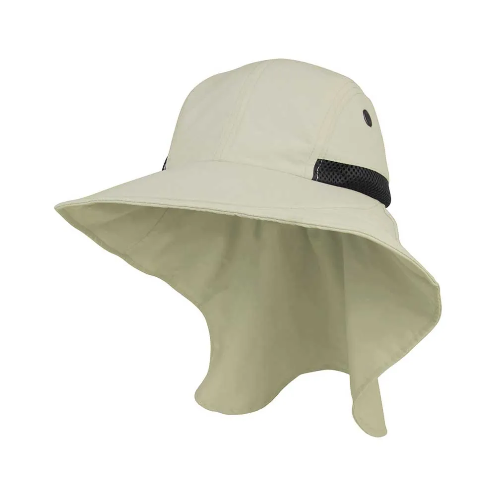 Nylon Wide Brim Flap Cap