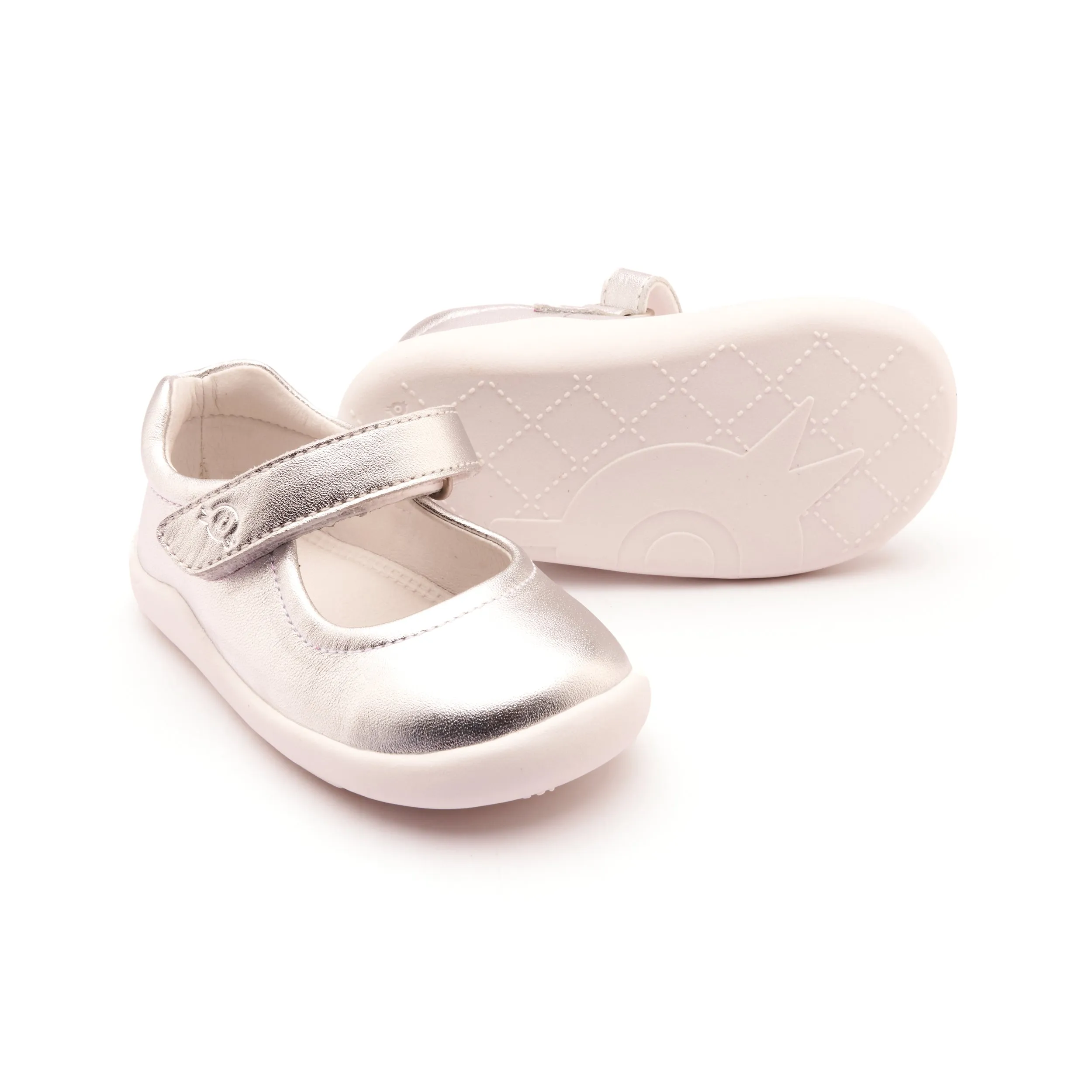 Old Soles Girl's 8052 Ground Jane Casual Shoes - Silver / White Sole